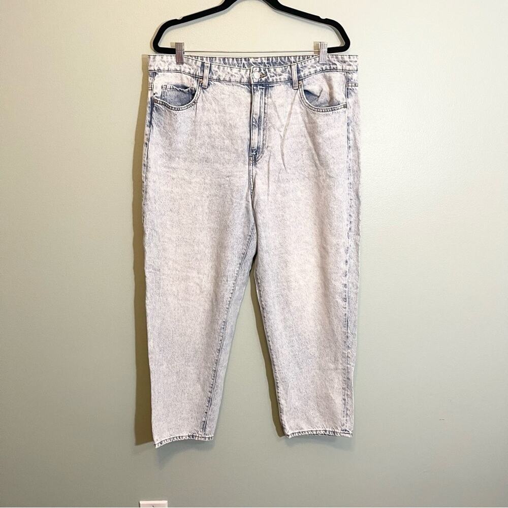 &Denim Womens Ultra High Waist Ankle Length Loose‎ Mom Jeans Blue Size 16